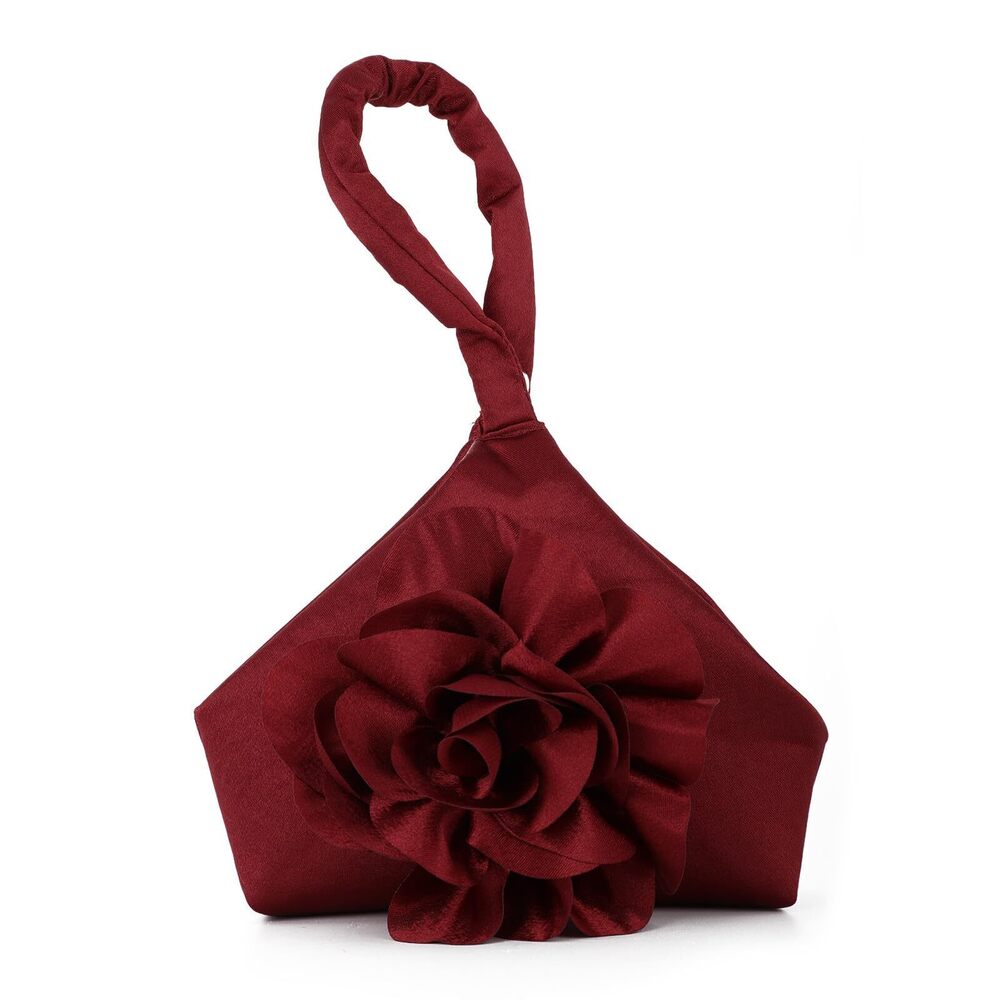 6802 Flower Clutch Purses Elegant Satin Wristlet Purse Weeding Prom Party